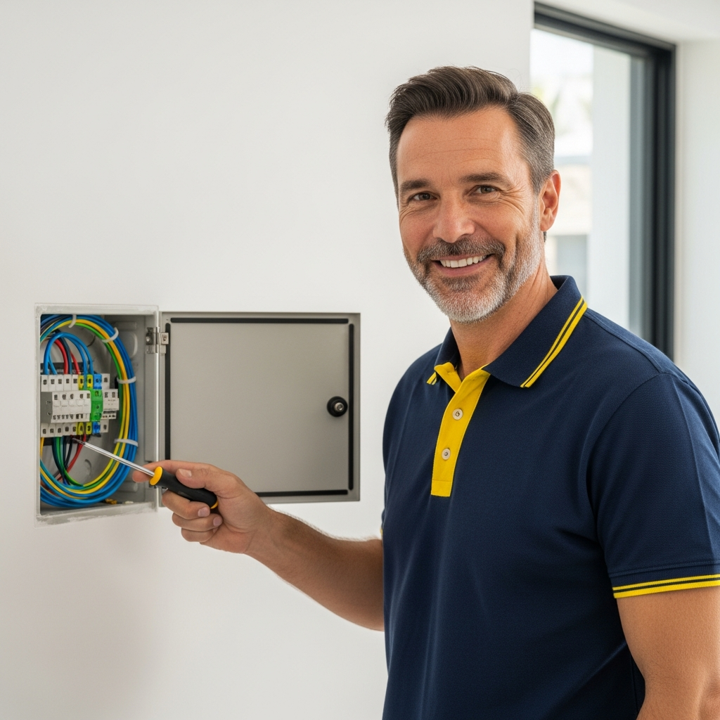 Especialista de Electricidad Céspedes trabajando con precisión